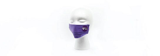 Cubrebocas morado con logo del CRIT