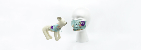 Set de cubrebocas y paliacate para perros con diseño de tipi